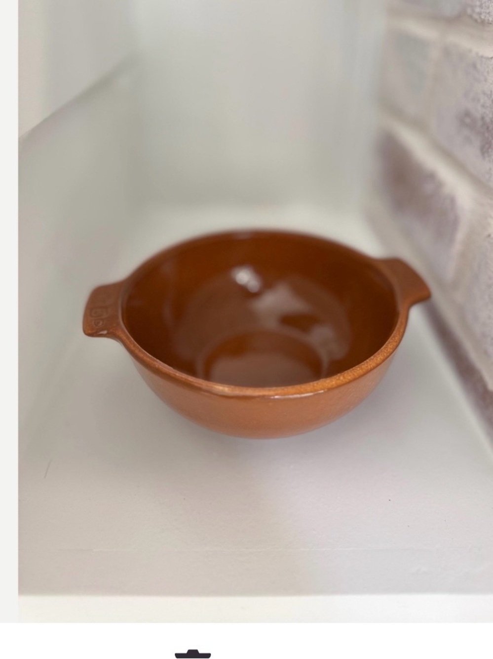 Earthenstone Brown Ceramic Serving Bowl with Handles